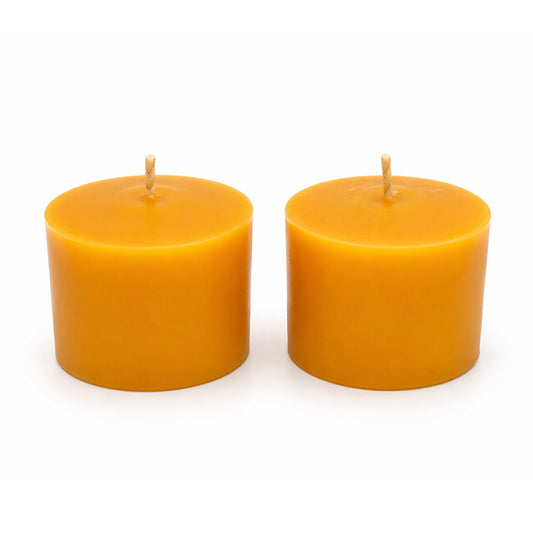 2pcs 100% Pure Canadian Beeswax Pillar Candle - PillarPure - Canadian Hive - Cotton Wicks - Meditation and Home Decor, No-Drip, Smoke-Less, Dye-Free
