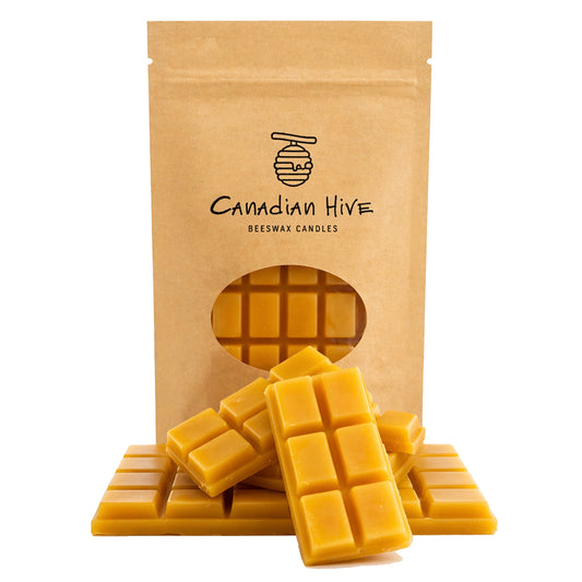 100% Pure Canadian Beeswax Bar(Chocolate Shape) – Cosmetic Grade – Additive & Fragrance-Free, All Natural Chunks, 100 g (3.52 oz) Beeswax for Candle Making, Soap, Crafts, Beauty - Safe and Easy to Melt