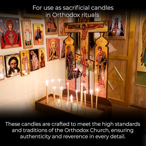 4pcs 100% Pure Beeswax Candles for Church Prayer, Candles Orthodox, Ritual, Christmas, Easter, Meditation and Home Decor - Organic, No-Drip, Smoke-Less,Dye-Free – 25.5 cm, Ø 2 cm