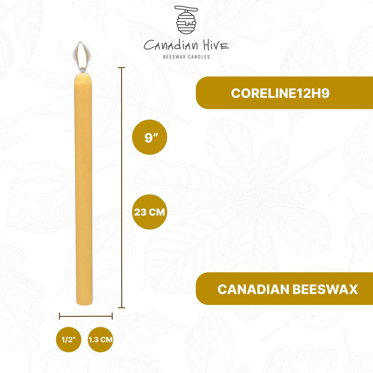 10pcs 100% Pure Beeswax Candles – Size (Ø 1.3 cm), 23 cm Long – Church Prayer, Candles Orthodox, Ritual, Christmas, Easter, Meditation and Home Decor,Organic, No-Drip, Smoke-Less,Dye-Free