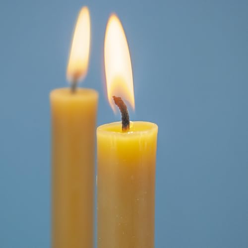 4pcs 100% Pure Beeswax Candles for Church Prayer, Candles Orthodox, Ritual, Christmas, Easter, Meditation and Home Decor - Organic, No-Drip, Smoke-Less,Dye-Free – 25.5 cm, Ø 2 cm