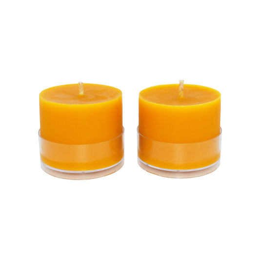 2pcs 100% Pure Canadian Beeswax Pillar Candle - MidiPillar - Canadian Hive - Cotton Wicks - Meditation and Home Decor, Organic, No-Drip, Smoke-Less, Dye-Free