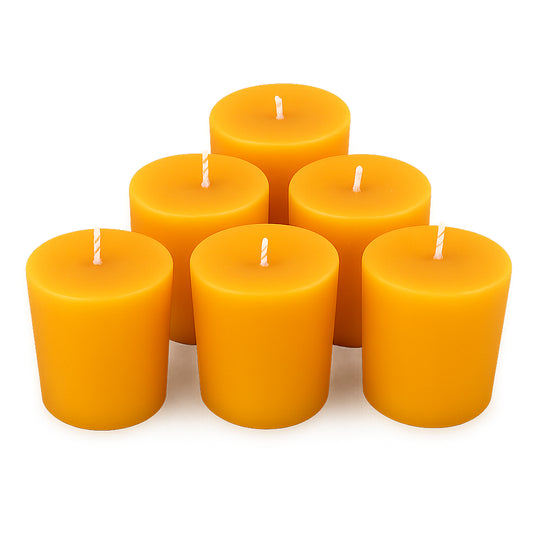 Pure Canadian Beeswax Votives Candles - Cotton Wicks - Canadian Hive - Meditation and Home Decor, No-Drip, Smoke-Less, Dye-Free
