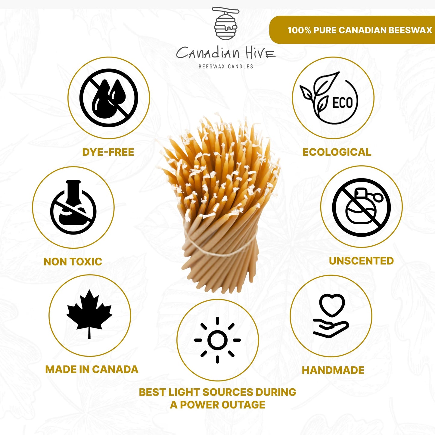 12pcs 100% Pure Beeswax Candles for Church Prayer, Candles Orthodox, Ritual, Christmas, Easter, Meditation and Home Decor - Organic, No-Drip, Smoke-Less,Dye-Free – 25.5 cm, Ø 1 cm